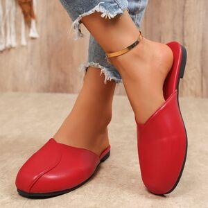 Elegant Red Women's Slip-On Shoes